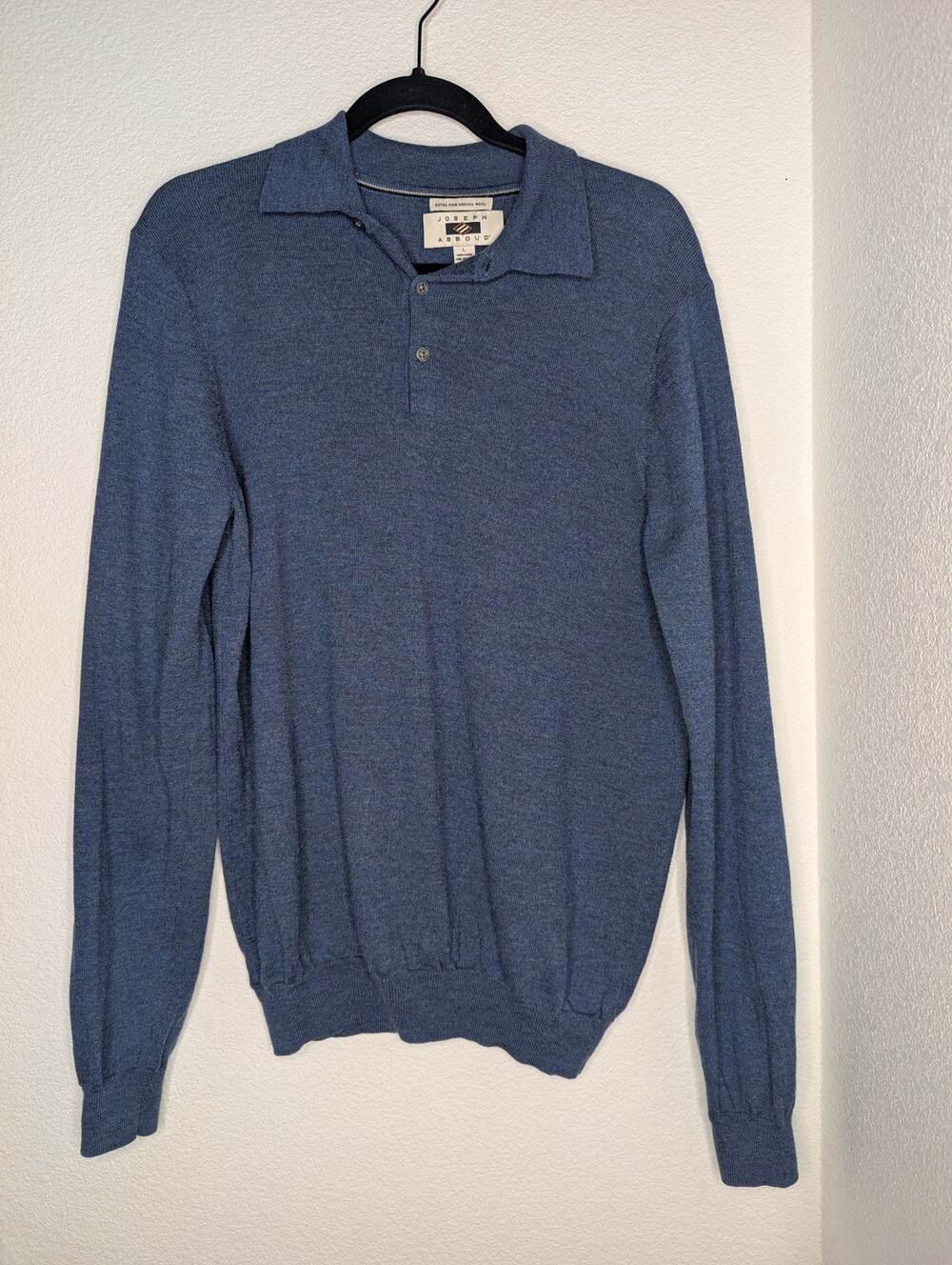 Joseph Abboud Men's Extra Fine Merino Wool Sweater L Soft Cottagecore Academia